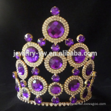 Fashion purple Rhinestone Diamond Wedding Tiara pageant crowns for sale